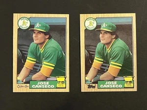 Jose Canseco Lot 1987 Topps & OPC O-Pee-Chee ROOKIE CUP #247 #620 Oakland A's - Bild 1 von 2