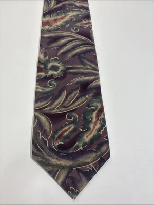 Karl Lagerfeld Men’s Tie 57”L X 3.5”W Necktie USA Silk Floral Purple Vintage - Image 1 of 4