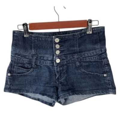 Pantalones Cortos de Jean Almost Famous Niña Talla 7 Azul Denim Botón Mosca Bolsillos Cortos Foto 1 de 4