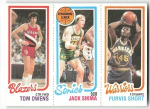 1980-81 Topps #100 / 201 / 225 Tom Owens / Jack Sikma / Short BASKETBALL Sonics - Picture 1 of 2