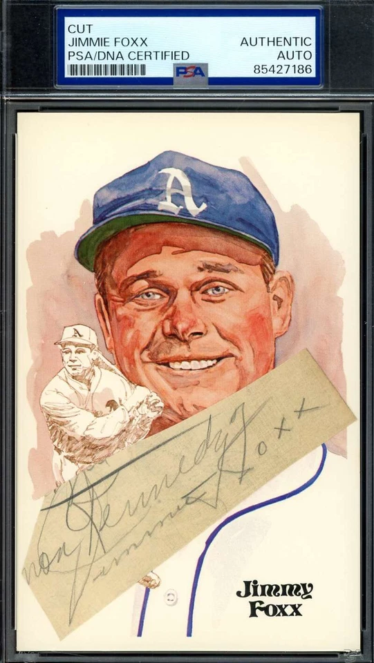 Jimmie Foxx PSA DNA Coa Signed Perez Steele Postcard Cut Autograph - Image 1 of 1