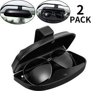 2 Packs Car Glasses Holder Sun Visor Glasses Case, Universal Automotive ABS Eyeg