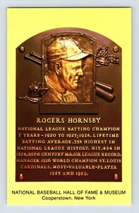 Postcard Baseball Rogers Hornsby Cardinal Hall Fame Plaque 1990s Unposted Chrome - Picture 1 of 2