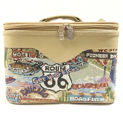 Estuche Rígido Maquillaje Viaje Tapiz Ruta 66 De Colección con Espejo y Correa Pioneer Express Foto 1 de 4