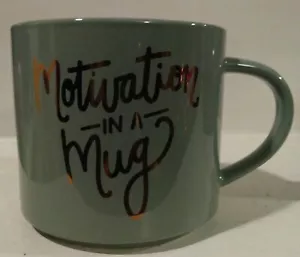 Coffee Cup "Motivation In A Mug" Sage Green - - Picture 1 of 4