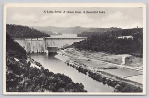 Postal cromada A Little River A Great Dam Clinch River Tennessee Norris Dam - Imagen 1 de 2