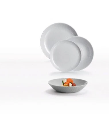 SET 18 PIATTI PAMPILLE GRANIT LUMINARC - SERVIZIO IN VETRO OPALE TEMPERATO