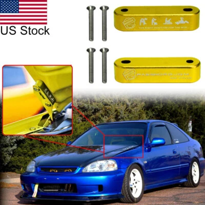 2Pcs Gold PASSWORD JDM Billet Hood Spacer Riser For Honda Civic/Acura Integra Foto 1 de 4