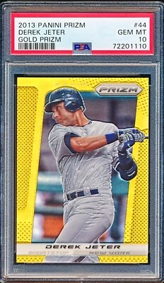 Derek Jeter 2013 Panini Prizm #44 refractor de oro #'D 05/10 PSA 10 GEMA COMO NUEVO Foto 1 de 2