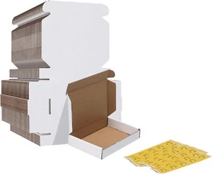 50 weiße Wellpappe Versand Versandtasche Kleinverpackung Verpackungskartons 6x4x1 - Bild 1 von 3