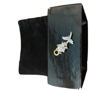 Vintage NOLAN MILLER SILBER JUBILÄUM ROSE CHARM MIT FUNKELNDEN CZ'S! - Bild 1 von 5