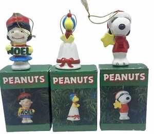Set of 3 Vintage 1966 Willitts Peanuts Ornaments Snoopy Charlie Brown Lucy NOS - Picture 1 of 6