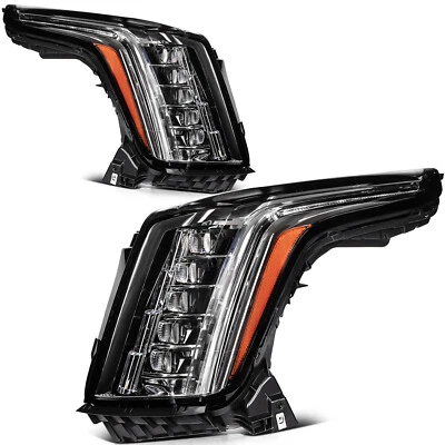 Pair Full LED DRL Headlights Assembly Fit For 2015-2020 Cadillac Escalade ESV Foto 1 de 4