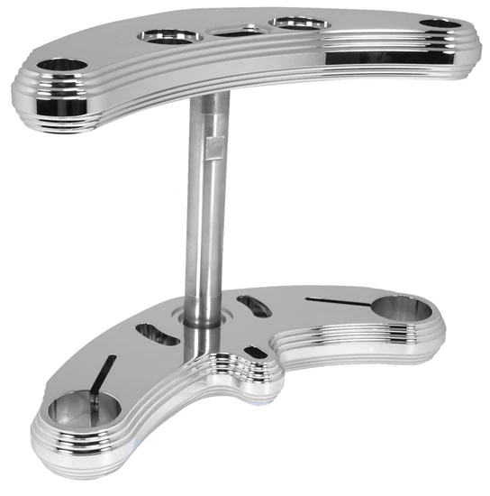 Rastrillo de 5 árboles triple pirámide cromada Billet de 41 mm para Harley Softail Chopper 36213 Foto 1 de 1