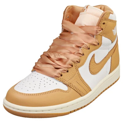 Nike Air Jordan 1 Retro Hi Oh scarpe da ginnastica donna bianco oro moda - 6,5 UK - Immagine 1 di 4