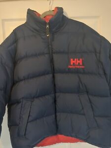 Helly Hansen Puffer Jacket Size X Large Red Blue Men's Reversible Winter 
