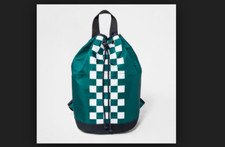 Boy's Checkered Art Class Green Backpack