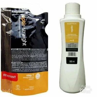 Crema alisadora de cabello liso Matrix Opti combo neutralizador 500 ml y 500 ml Foto 1 de 4