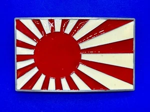Flag of Japan Country Land of the Rising Sun Enameled Patriotic Belt Buckle - Picture 1 of 15