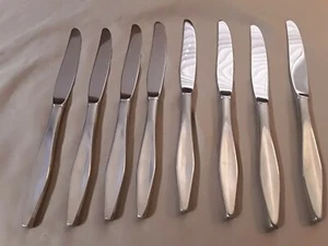 Reed & Barton ETUDE set 8 Stainless Modern Hollow Knife 9" lot diamond hollow - Picture 1 of 5