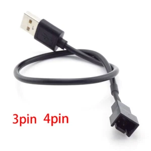 USB 2.0 A Male To 3/4 Pin Connector Adapter Cables Connect For Computer PC Fan - Picture 1 of 8