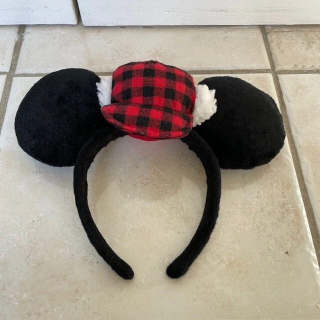 Disney Parks 2022 Mickey Plaid Minnie Ears Headband Christmas Holiday Ears - Image 1 of 4