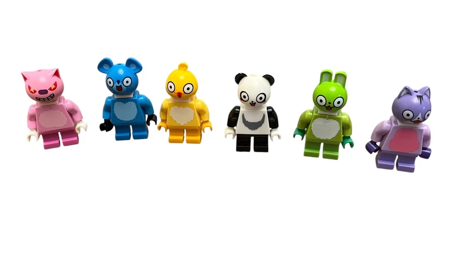 Animal Friends Lote De 6 Panda Pollito Gato Cerdo Malvado Conejito Azul Koala Foto 1 de 4