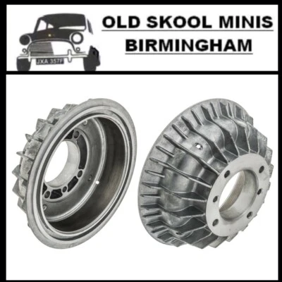 CLASSIC MINI ALLOY SUPER FIN BRAKE DRUMS PAIR AUSTIN MORRIS COOPER 998 1275 8A2 - Image 1 of 2