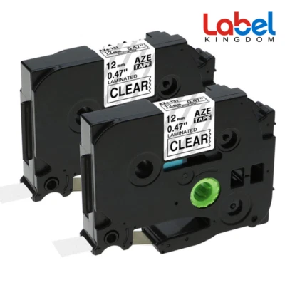 ‎LABEL KINGDOM 2PK TZ TZe131 Black on Clear Label Tape Compatible for Brother P-touch tape 12mm
