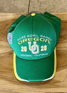 Official NCAA Oregon Ducks 2020 Rose Bowl Game Ball Cap Hat-Green/Yellow/Buckle - Picture 1 of 7
