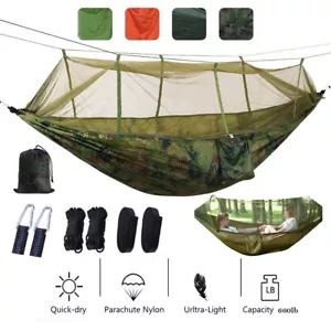 660lbs Portable Double Person Camping Hammock Tent with Mosquito Net Hanging Bed - Picture 1 of 28