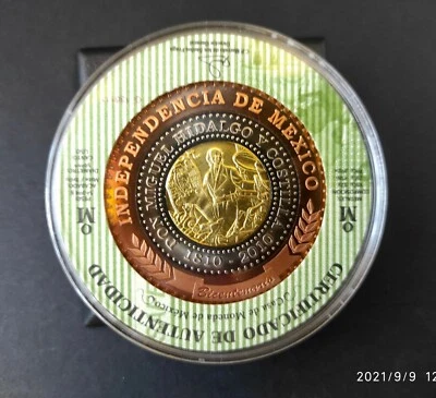 México. Moneda 1810-2010 Miguel Hidalgo Independencia Moneda Bimetálica UNC Foto 1 de 4
