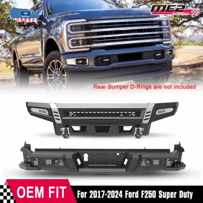 Parachoques trasero delantero de acero 2017-2025 para Ford F250 F-350 Super Duty con recubrimiento en polvo Foto 1 de 4