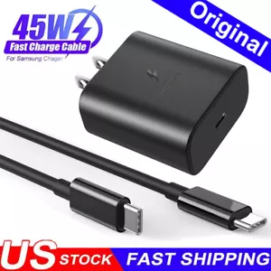 45W USB-C Fast Phone Charger & Cable For Samsung Galaxy A16 A06 A15 A35 A55 A54 - Picture 1 of 15