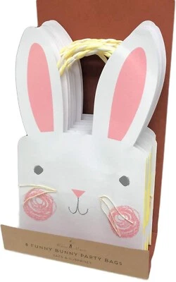 Meri Meri Pink Funny Bunny Bolsas de Fiesta para Niños - Paquete de 8  Foto 1 de 4