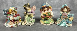 Rare Vintage Patterns of Life Fall Angel Lot Of 4 By Claudia Olsen Enesco - Picture 1 of 15