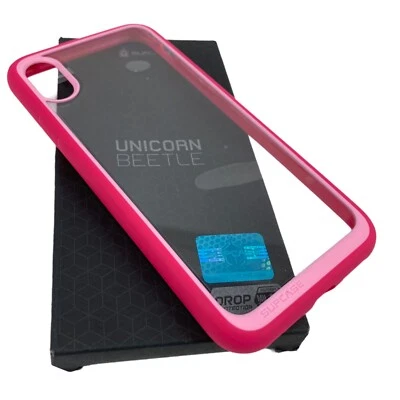 SUPCASE for iPhone X iPhone XS Unicorn Beetle Premium Slim Case Cover PINK CLEAR - Image 1 of 4