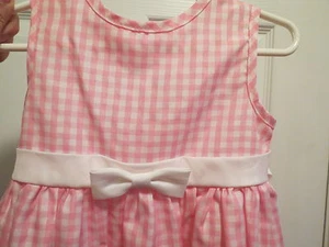 Perfectly Dressed pink gingham sleevless dress summer size 3t cool bow front - Picture 1 of 2