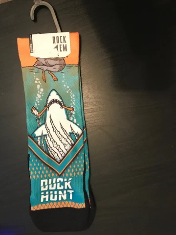San Jose Sharks 2018 #DuckHunt Socks Playoffs Youth 2-5.5 Size Ducks Burns Cover