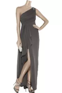 Marchesa Notte one shoulder silk chiffon embelished dress - Picture 1 of 5