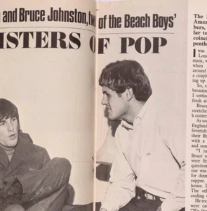 DENNIS WILSON and BRUCE JOHNSON Rare UK interview THE BEACH BOYS pop 1967 photo - Picture 1 of 5