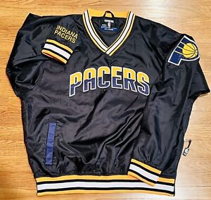 2XL INDIANA PACERS EMBROIDERED PULLOVER Wind Rain Jacket NBA Basketball V-Neck