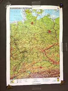 VTG Big Germany Wall Map 1990 Unification Poster 55x39 Deutschland BRD Europe - Picture 1 of 8