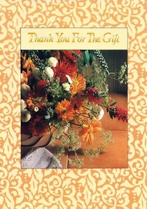 Floral Vintage THANK YOU FOR GIFT Card, Warm Note of Appreciation by Gibson +✉ - Picture 1 of 6
