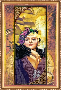 Bead Embroidery Kit "Bonnie" size 11.8"x18.5" / 30.0x47.0 cm - Picture 1 of 1