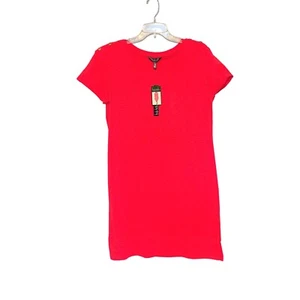 Nicole Miller Straight Shift Dress Coral Dream Short Sleeve Women's Large NWT - Picture 1 of 9