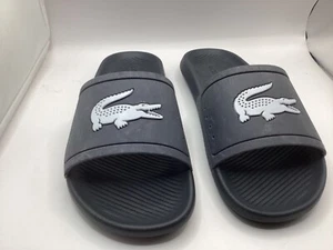 LACOSTE CROCO SLIDERS BRAND NEW 7UK 40.5EU 100% Genuine BLACK - Picture 1 of 5
