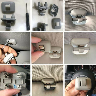 2x Sonnenblende Haken Halter Beige für Audi A1 A3 A4 RS4 A5 Q3 Q5 TT 8W0857562A  - Bild 1 von 4