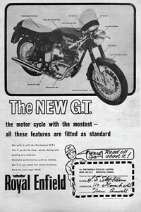 1966 Royal Enfield Continental GT Motorcycle Original Print Ad - Picture 1 of 1