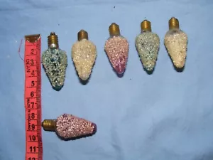 Christmas Glass Light Bulbs Vintage Working 20V Mazda Jack Frost Sugar x 6 - Picture 1 of 3